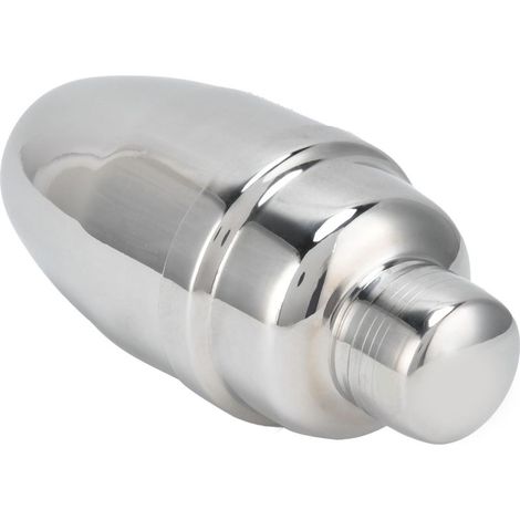Shaker à cocktails en acier inoxydable à trois compartiments, mélangeur à boissons, shaker à thé au lait, outil de mélange de cocktails pour bar à domicile et fêtes (Argent 350 ml) (1/5)