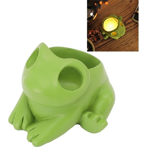 Porte-Bougie Frog en Résine Créatif et Décoratif pour Salon - Petit Ornement Bureau - Stable et Durable - Dimensions 8.5x5.5cm - Résine Premium - Cadeau Original (1/5)