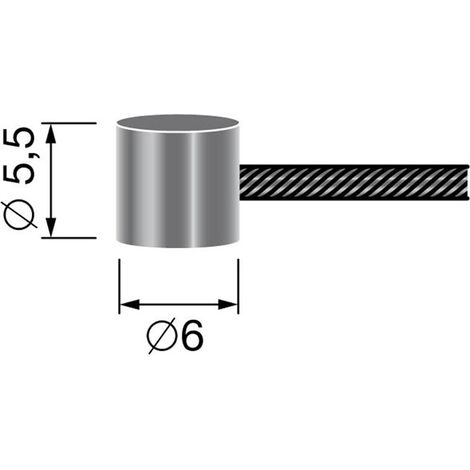 Câble souple à embout tonneau 6mm x 5,5 mm – Longueur 2500 mm – Pour câblage électrique en espaces confinés – 19 fils pour connexion fiable