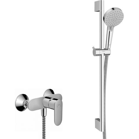Hansgrohe Vernis Blend Set doccia miscelatore + doccetta 2 getti + barra 65cm, Cromo (71646000-Vernis)