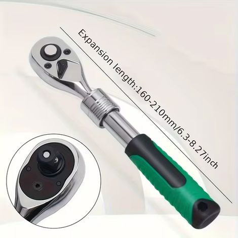 Jeu de clés à douille télescopiques (160-210 mm), 72 dents, réversibles en acier inoxydable (1/5)