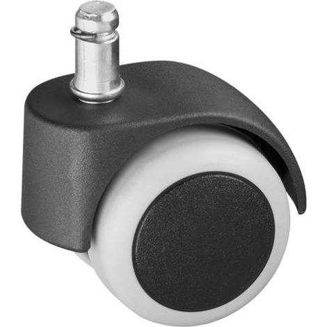 Ruota per sedie ufficio autofrenante Diam. 50 mm. perno ad incastro