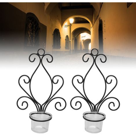 2 ensembles de chandeliers en fer forgé de style européen, chandeliers muraux créatifs pour mariage (1/5)