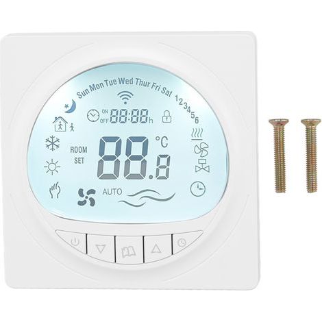Thermostat programmable pour chauffage au sol avec grand écran LCD, contrôleur de température pour plomberie et communication 485 V, 220 V (1/5)