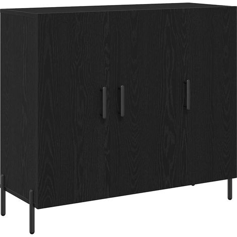 Maison Exclusive - Credenza Rovere Nero 90 x 34 x 80 cm Legno multistrato