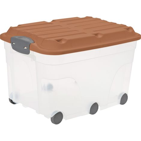 Rotho Aufbewahrungsbox mit Deckel 59,5 x 40 x 37 cm coral clay Aufbewahrungsbox