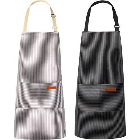de Cuisine Bretelle Adjustable Imperméable Tablier de Cuisine à Double (1/5)