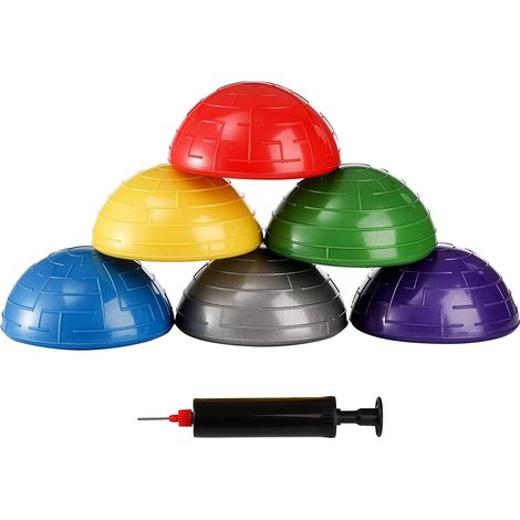 Lot de 6 balles de yoga demi-rondes - 16 cm - Mini thérapie - Pour enfants et adultes - Favorise la coordination et l'équilibre - Entraînement de fitness (1/5)