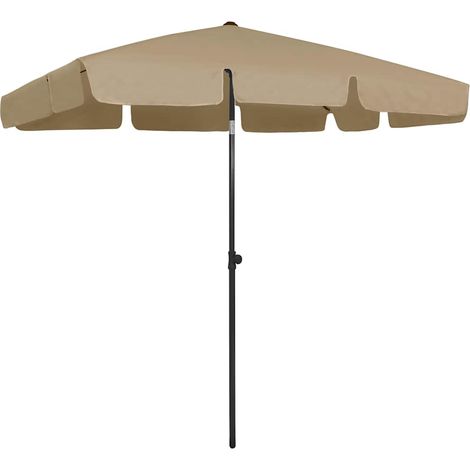 Sombrilla de playa gris taupe 200x125 cm