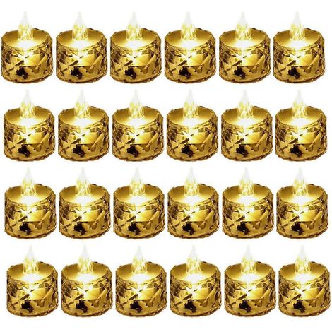 24 Stück LED-Teelichter, rauchfrei, 1,42 x 2,56 Zoll