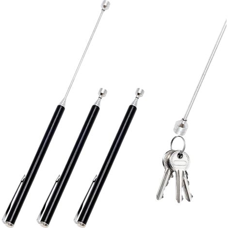 3 Pièces Outil Récupérateur Aimanté,Ramassage Magnétique,Outil De Ramassage Aimanté Télescopable,Télescopique Magnétique Pour Clés,Stylos,Pièces De Monnaie,Pièces Métalliques13-65Cm