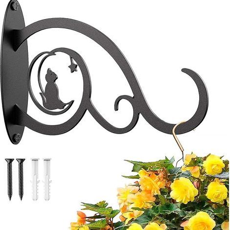 Lot crochets suspension plantes – paniers suspendus – métal – montage mural – mangeoires oiseaux / lanternes