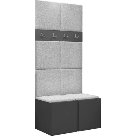Conjunto para recibidor Pinis IV, Abriamo 06, 186x84x46cm, Tapiz, Aglomerado laminado, Colocada, Montada en la pared (1/5)