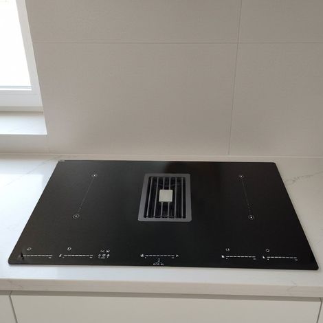 Piano cottura con cappa integrata Roblin by Faber Maestro BK Glass NG A830 nero classe A+++ (1/5)