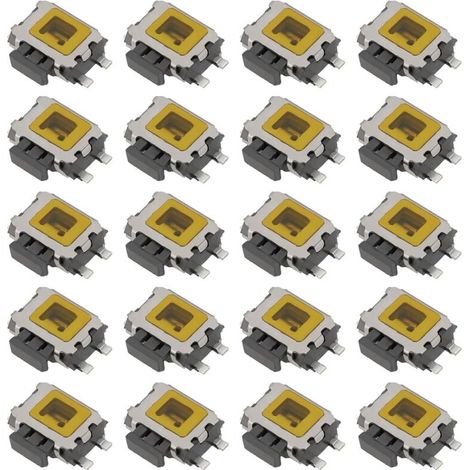 Pack of 20 SMT SMD 4-Pin Surface Mount Tactile Side Push Button Switches 4.7 x 3.5 x 1.6 mm 0.1 A/5 V (1/5)