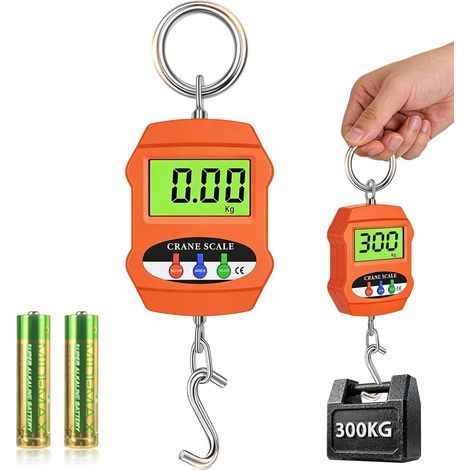Balance Suspendue Industrielle, Balance Suspendue 660 Lb/300 Kg, Balances De Grue Numérique Avec Écran Lcd, Crochet Et Capteur Précis, Balances Numérique Suspendue Pour Chasse, Ferme, Usine (1/5)
