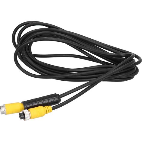 Câble d'extension vidéo pour voiture, 4 broches, 5 m (16,4 pi), mâle vers femelle, étanche, pour camion, remorque, bus et camping-car. (1/5)