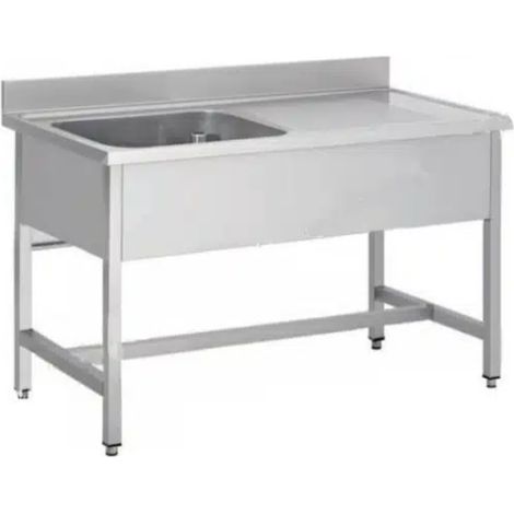 Plonge Inox 304 Légumière 170 0x 800 mm - 1Bac - L2G
