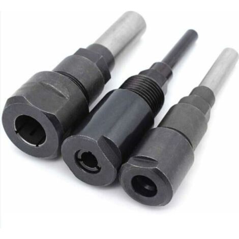 3pcs Router Collet Extension Bit De Routeur Extension De Collet Et Rognage Découpage Machine De Gravure Extender Porte-Mandrin De Travail Du Bois Fraise 1/4" / 1/2" /8mm Shank (1/5)