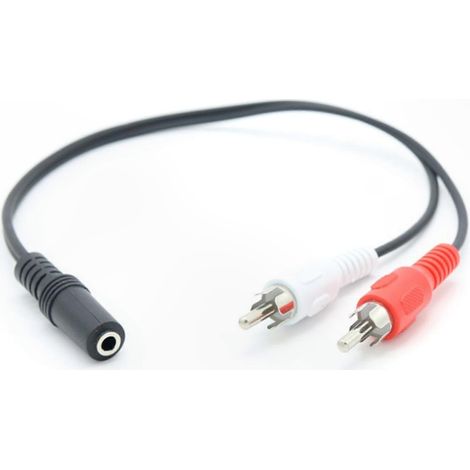 Câble adaptateur jack stéréo femelle 3,5 mm vers 2 RCA, ligne audio pour micro vers amplificateur, cordon de connexion pour équipement multimédia (1/5)