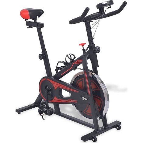 Vélo d'appartement avec capteurs de pouls Noir et rouge