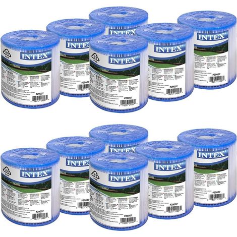 Lot de 12 cartouches de filtration H pour filtre de piscine – Dimensions 10.5cm x 7.5cm – Compatible avec modèles INTEX