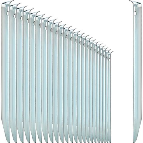 Lot de 24 Ancrages de Tente en Acier, Tiges de Fixation Semi-circulaires Ultra-Robustes pour Camping Plein Air, Avec Œillet pour Extracteur (1/4)