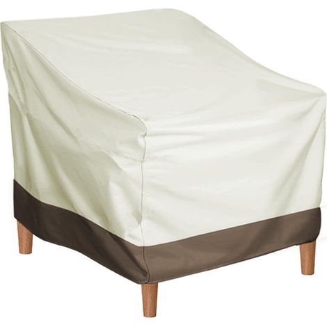 Housse de Chaise de Patio, Tissu Oxford 420D Robuste, Imperméable et Résistante à la Poussière, Cordon D'ourlet élastique et Sangles de Fixation
