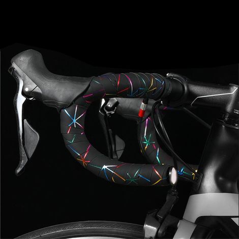 Guidon vélo route antidérapant, ruban PU respirant pour cyclisme, noir et couleur (1/5)