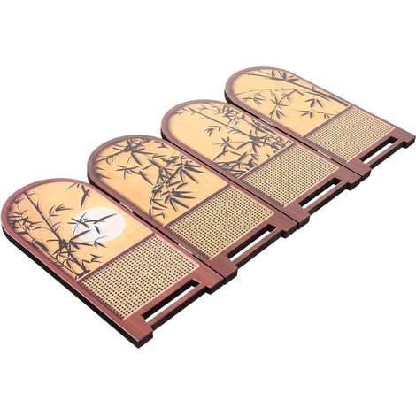 Mini Paravent Décoratif Chinois Pliable en Bambou 41 X 225 X 08 CM Paravent de Bureau Oriental Traditionnel Séparateur de Table Feng Shui pour Maison et Espace de Travail (1/5)