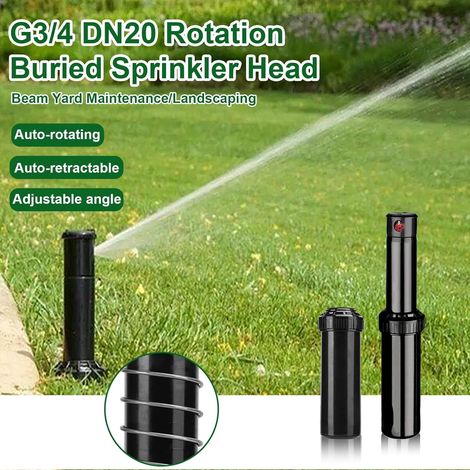 Arroseur d'irrigation, DN20 G3/4 buse rotative enterrée arroseur télescopique Automatique Arroseur de Jardin, Buse Rotative Haute Pression, Arroseur Pelouse (1/4)