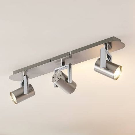 [GEBRAUCHT] B-Ware Lindby Reina Deckenstrahler Deckenlampe Deckenlampe Lampe Nickel 3 Fl. Lang