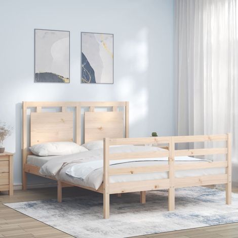 Bed Frame without Mattress Small Double Solid Wood vidaXL (1/5)