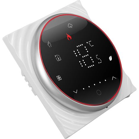 Intelligenter LED-Thermostat für Warmwasserbereitung, programmierbar, präzise 7-Tage-Programmierung, AC 95–240 V, quadratischer Sockel, schwarz (1/5)