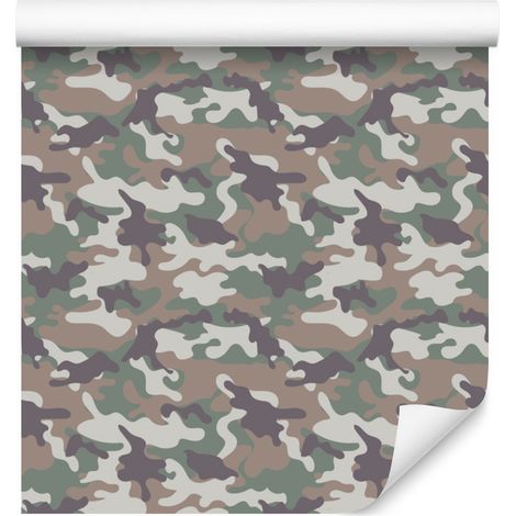 Carta da parati mimetica militare grigia e grigio chiaro 50x1000 cm (1/5)