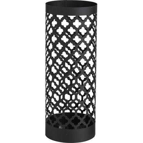 Porte Parapluie en métal en Style Ajouré Classique, Noir, 49x19x19 cm (1/4)