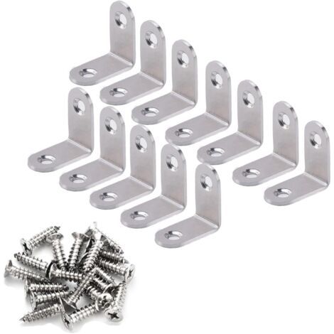 Right Angle Bracket Stainless Steel 90 Degree Corner Support L-Shaped Angle Bracket Fixing Bracket Supplied Silver 20 Pieces 30 30 16mm (1/4)