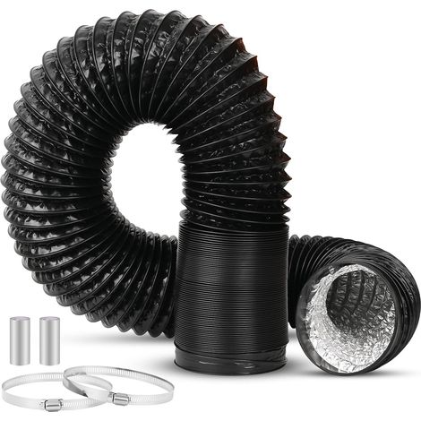 Tuyau de Ventilation 110 mm x 3m,Conduit d'air Flexible Tuyau de Ventilation,Longueur Réglable,avec 2 Colliers Serrage en Acier,pour hotte aspirante,Climatisation,Seche Linge (1/5)