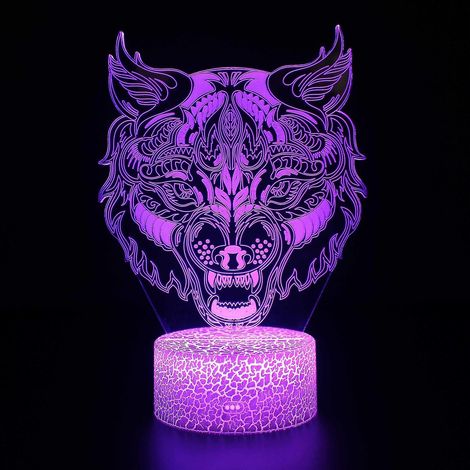 Lampe à illusion d'optique 3D, 7 couleurs, interrupteur tactile, veilleuse style déco, crée une ambiance romantique (1/4)