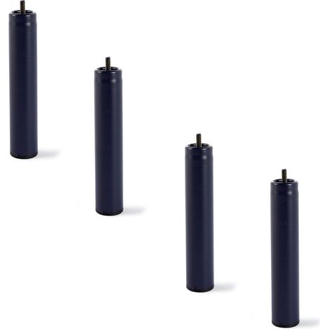 4 patas de somier o base tapizada , Metálicas , cilíndricas con rosca 32CM (1/2)