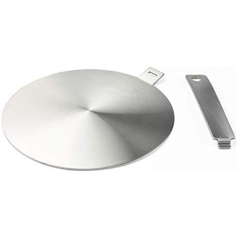 Adaptateur à induction, disque convertisseur pour plaque de cuisson à induction, plaque de diffusion de chaleur avec poignée et base séparables 20 cm (1/5)