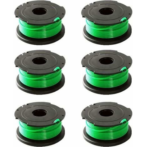 UlisemLot de 6 bobines de fil vert pour débroussailleuse Black & Decker GL7033 GL8033 GL9035 A6482 (1/4)