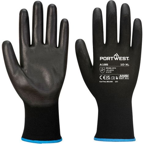 Guantes para pantalla táctil Touchscreen PU, Dexteridad 5, corte A1 A195 L Negro