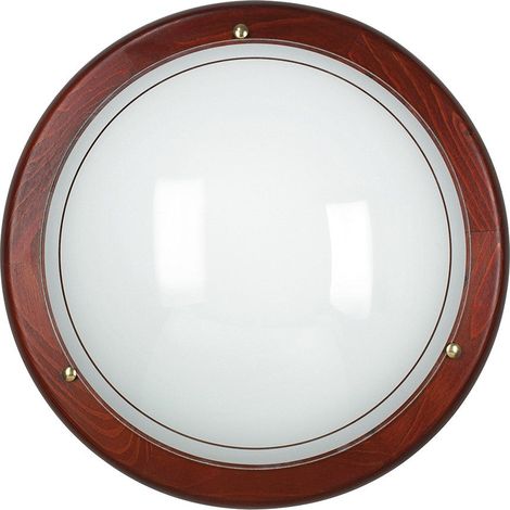 "Plafoniera 1010 in vetro con cornice in legno 40 cm."