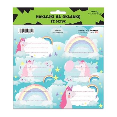 Autocollants pour cahier - Licorne (12 pièces)