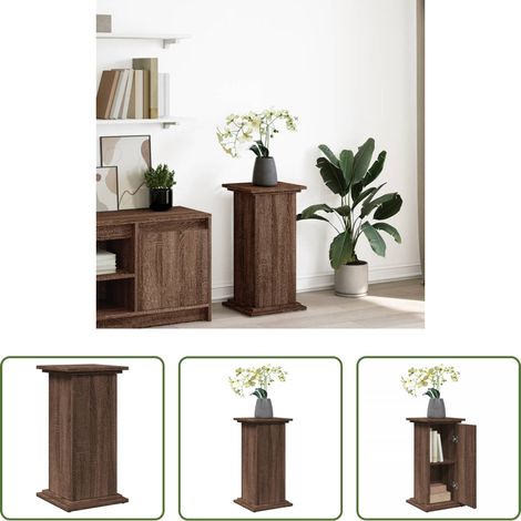 Rangement meuble -  Piédestal avec rangement chêne marron bois d'ingénierie (1/5)