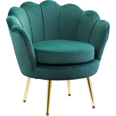 Fauteuil design vintage velours vert chambre à coucher