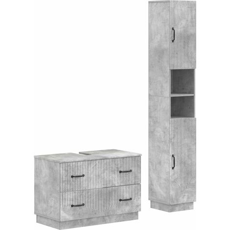 Maison Exclusive - Ensemble de 2 meubles de salle de bain HOORN Gris béton (1/5)