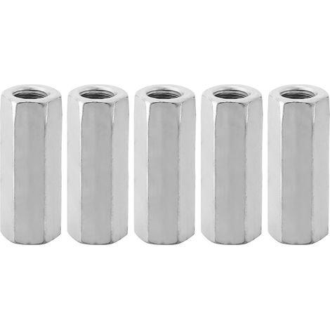 5 Pièces Écrou Long Hexagonal, Manchon Fileté Acier Carbone Zingué (1/5)