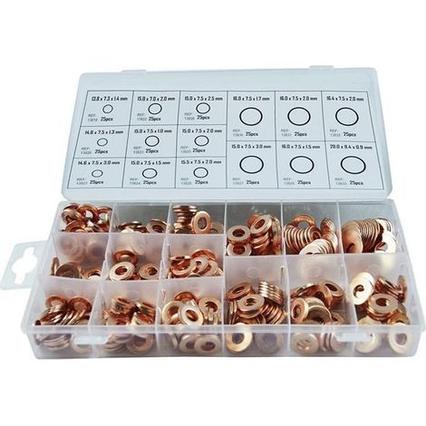 Estuche de arandelas de cobre para inyectores 375 PCS JBM (1/4)